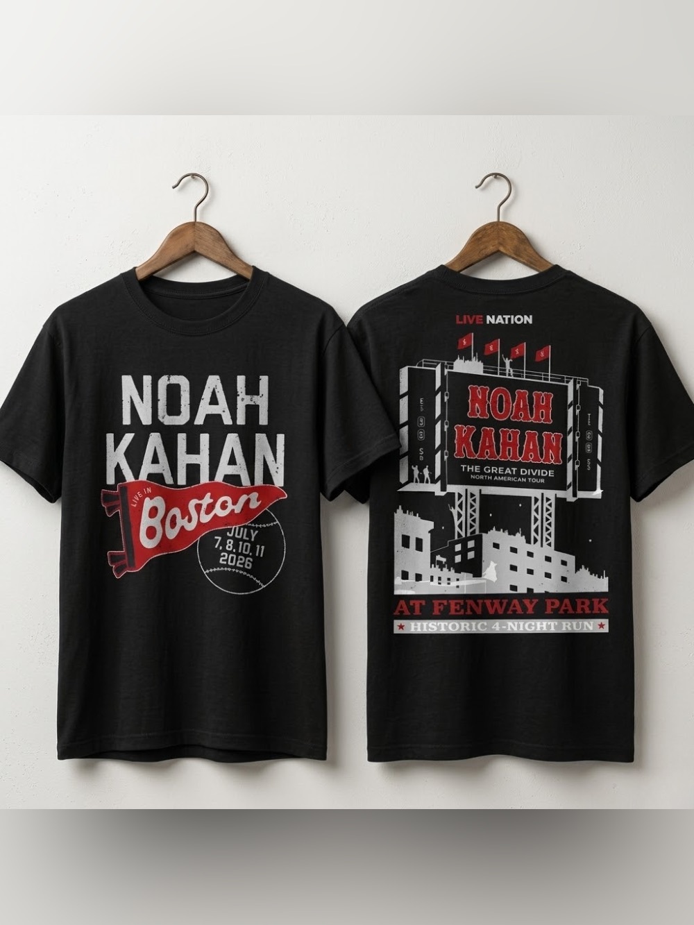 NK Tour Graphic T-Shirt Boston Fenway Park Black Concert Merch Tee
